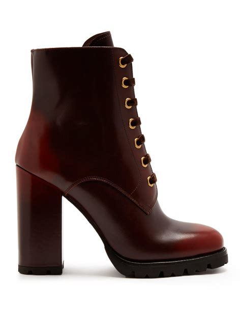 brown prada leather boots|prada ankle boots women's.